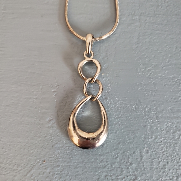 Silver Drop Pendant Necklace - Picture 2 of 2